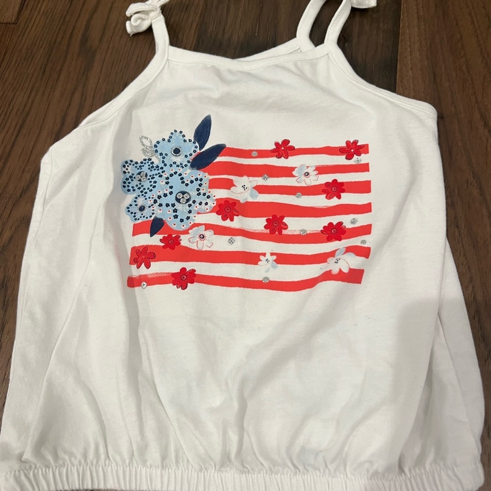 Carters Tank Top Red White Blue Girls 4T